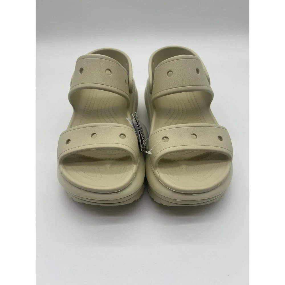 Crocs Mega Crush Sandal Bone Platform Two Strap Lug Sole  Womens 11 Mens 9